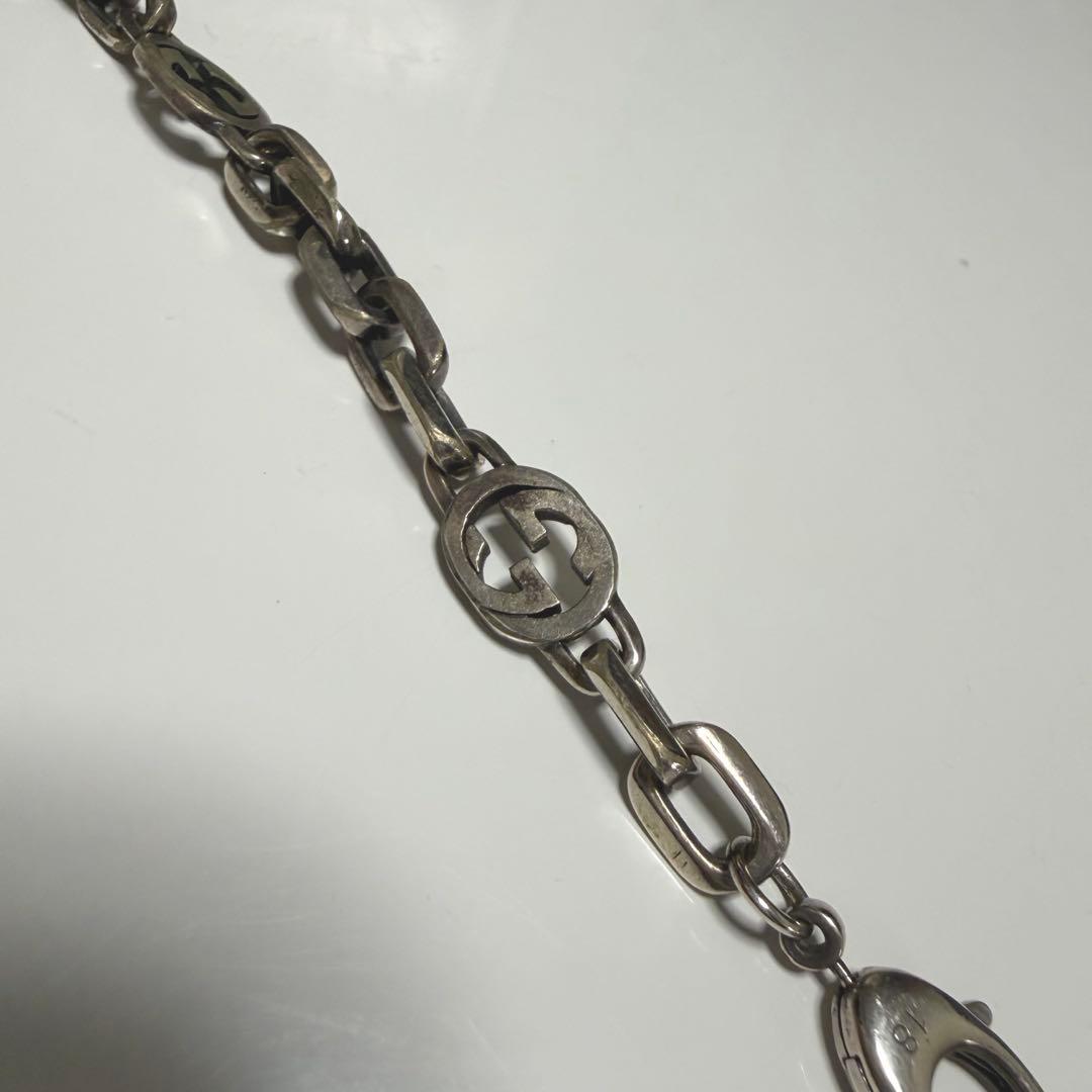 GUCCI グッチ インターロッキング チェーン ブレスレット シルバー