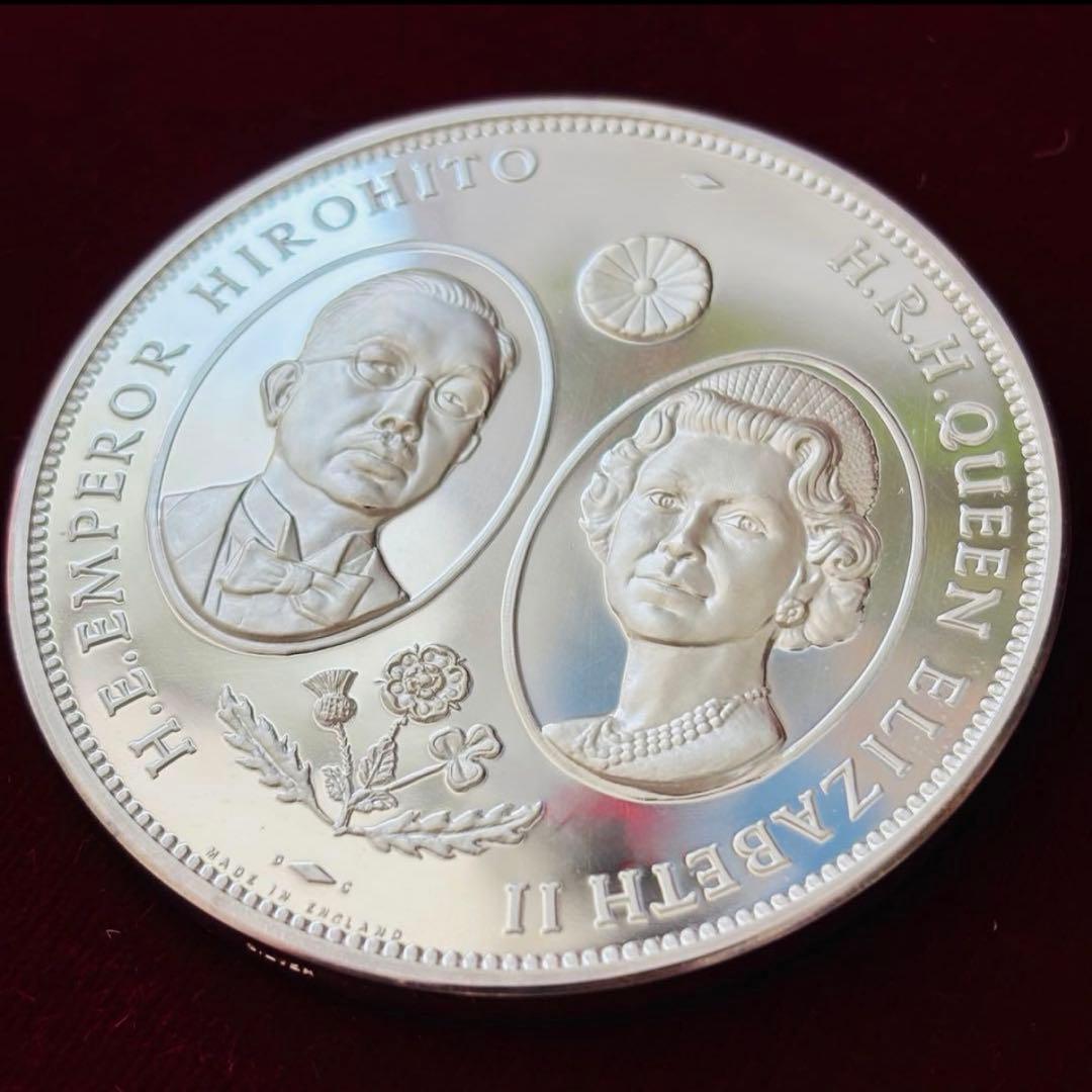 【純銀】天皇皇后両陛下御外遊記念メダル　昭和天皇 1971年 記念硬貨　極美品