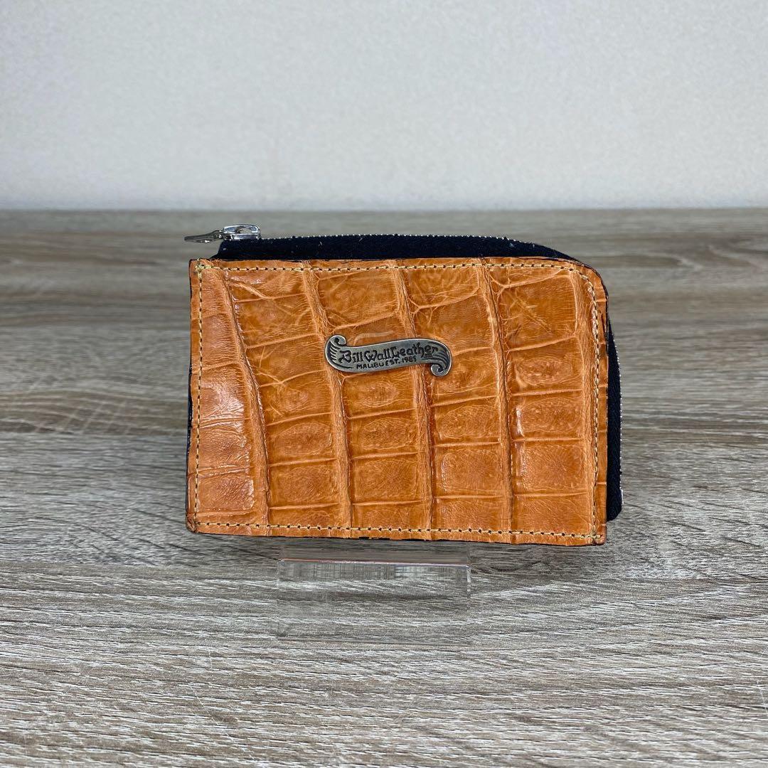 ビルウォールレザー　ケース ラウンドジップレザー クロコ　オレンジ