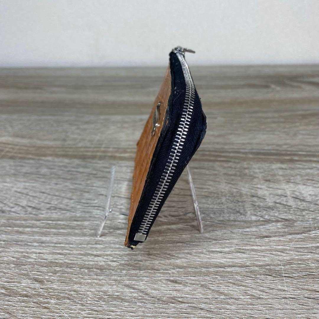 ビルウォールレザー　ケース ラウンドジップレザー クロコ　オレンジ