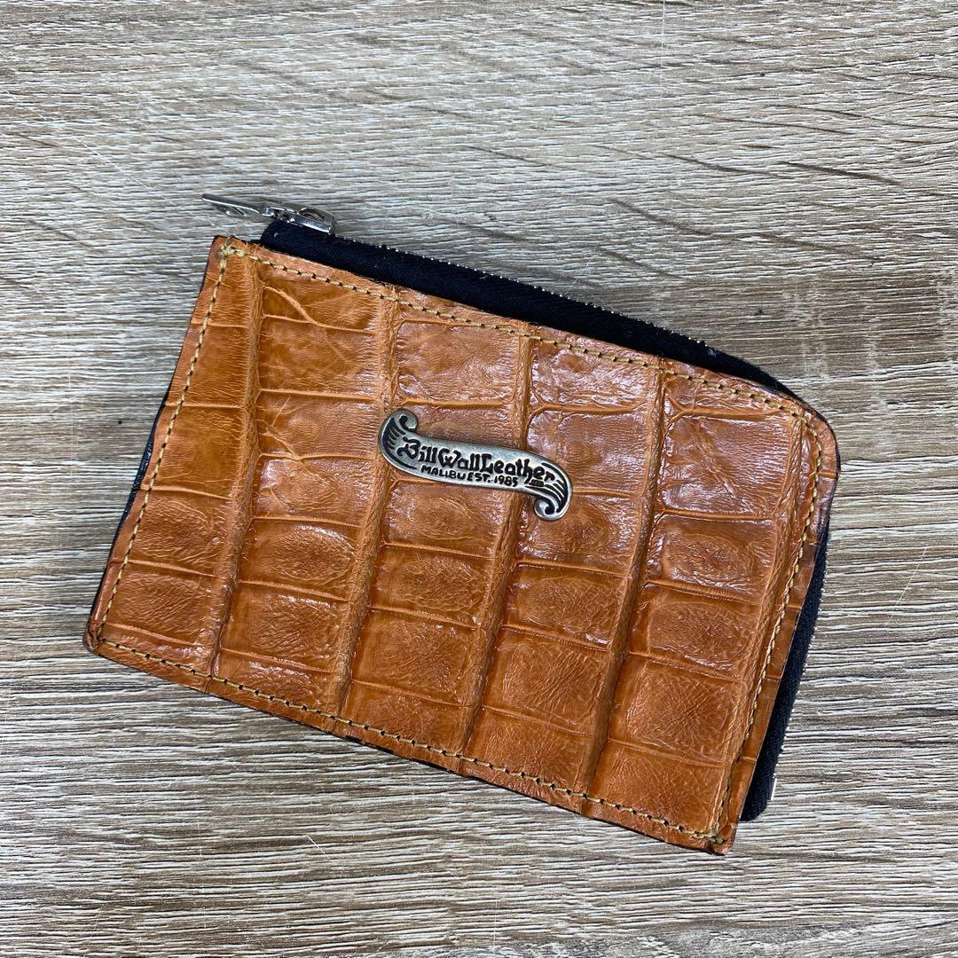 ビルウォールレザー　ケース ラウンドジップレザー クロコ　オレンジ