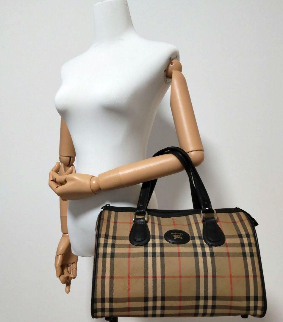 BURBERRY バーバリー ミニボストンバッグ ノバチェック シャドーホース