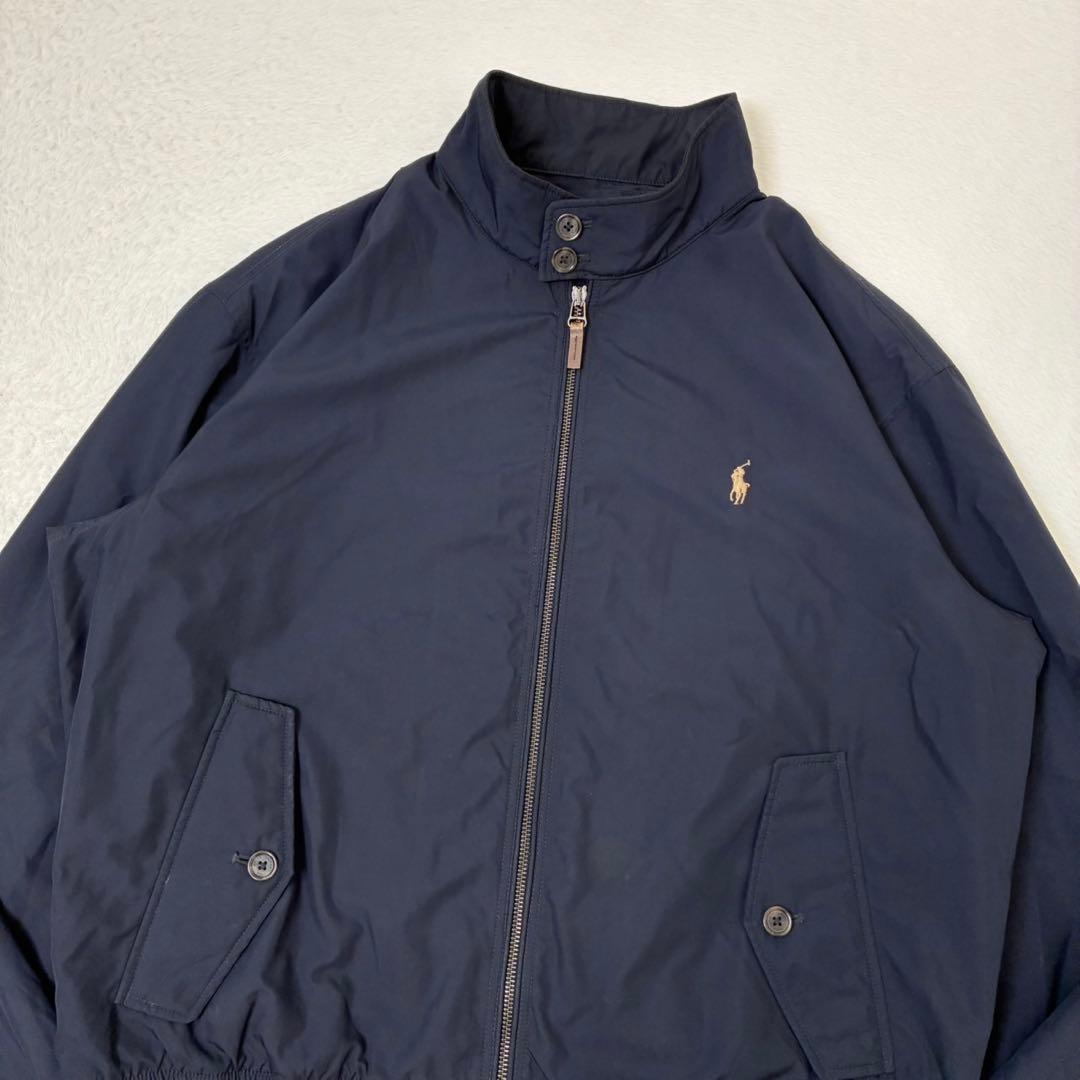 ポロラルフローレン　ナイロンジャケット　ブルゾン　ポニー刺繍　ネイビー　Lサイズ