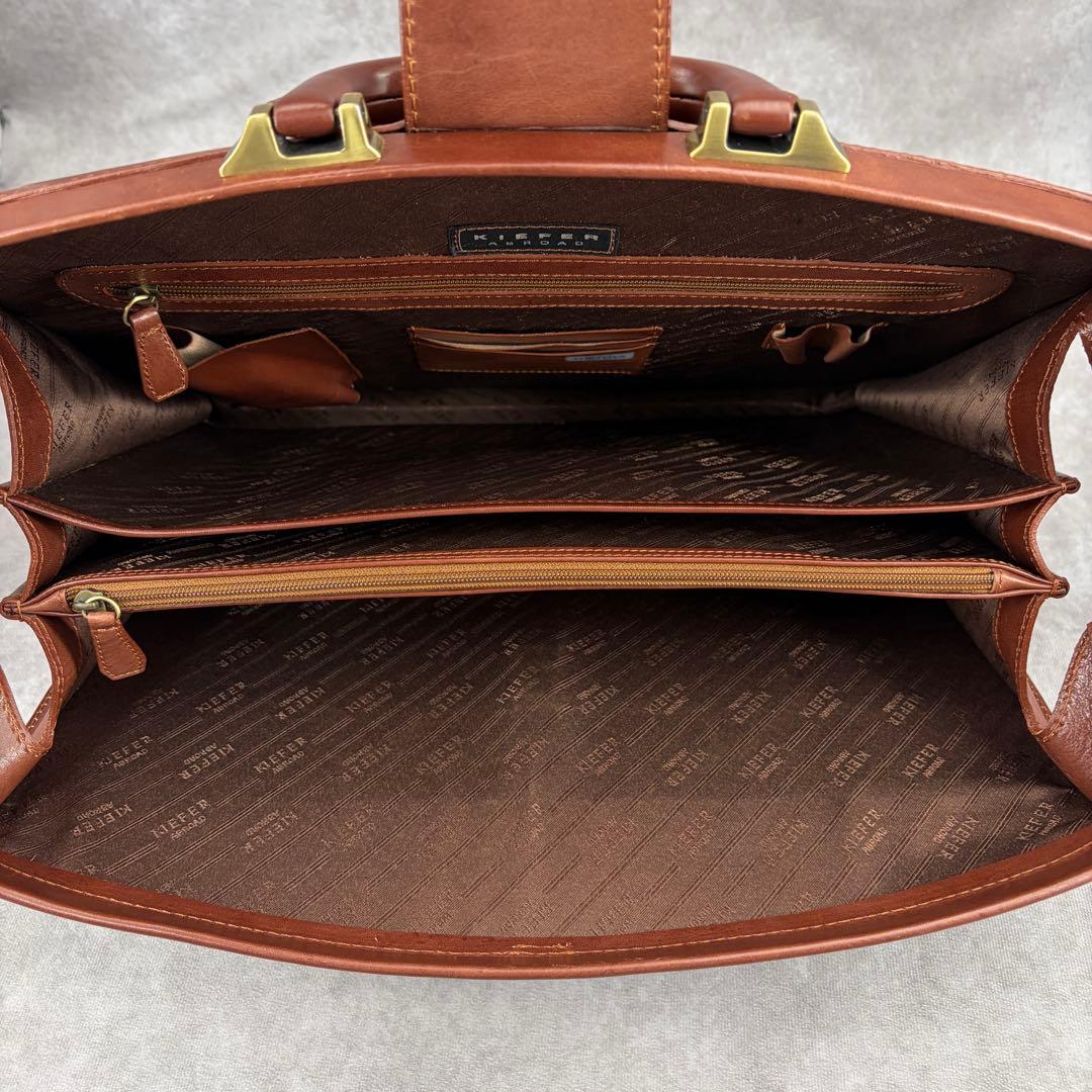 【良品✨】キーファーアブロード ダレスバッグ ビジネス レザー A4 ブラウン