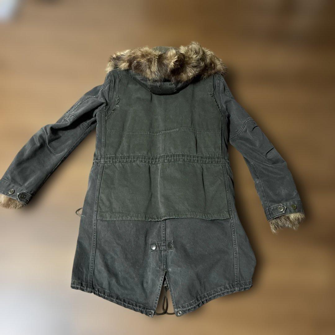 ［超美品］XH3Hb ゲベック　B'2nd グレー ファー付きモッズコート