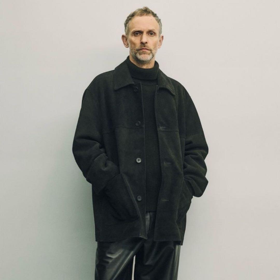 ssstein 黒 Cow Suede Car Jacket カーコート