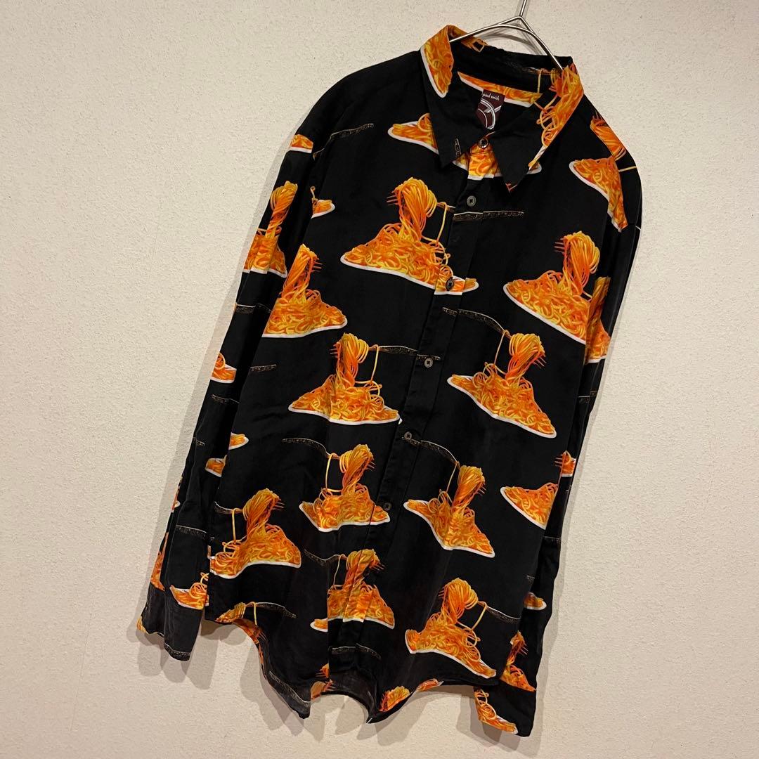 【極希少】Paul Smith 50周年記念限定シャツ パスタ柄 シャツ 黒