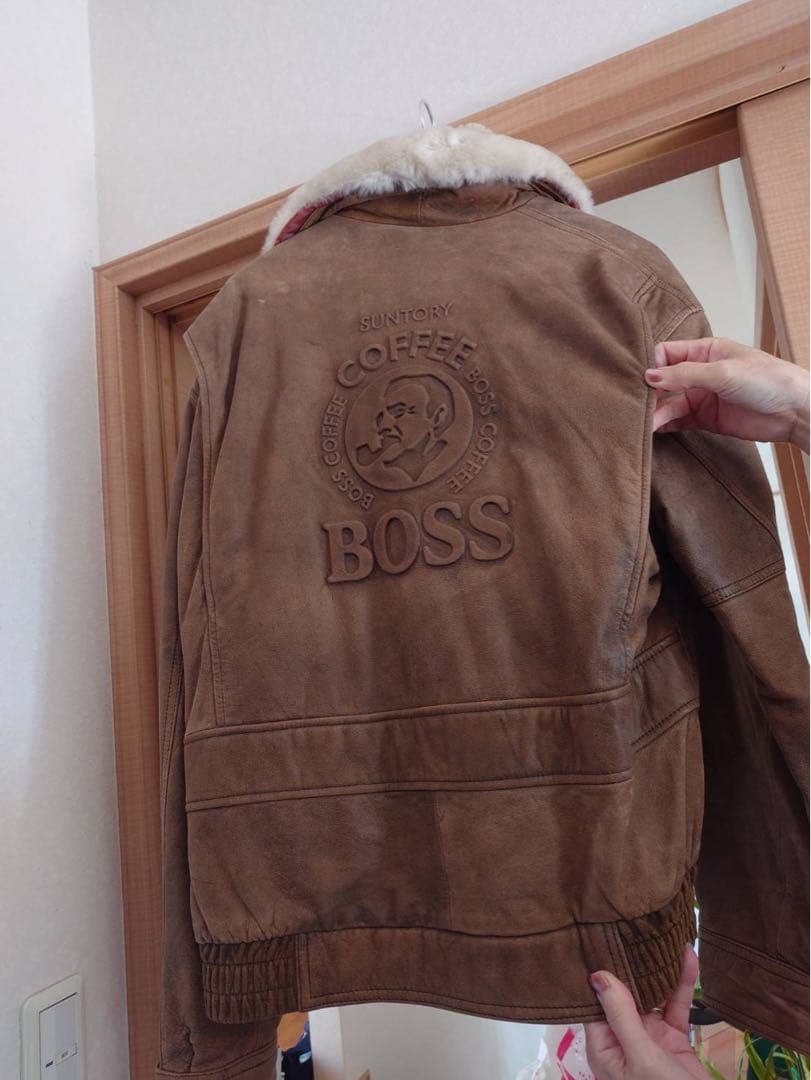 マ*ー様 【ボスジャン】 サントリーBOSS 本革G1 フライトジャケット