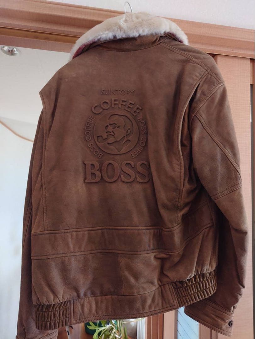 マ*ー様 【ボスジャン】 サントリーBOSS 本革G1 フライトジャケット