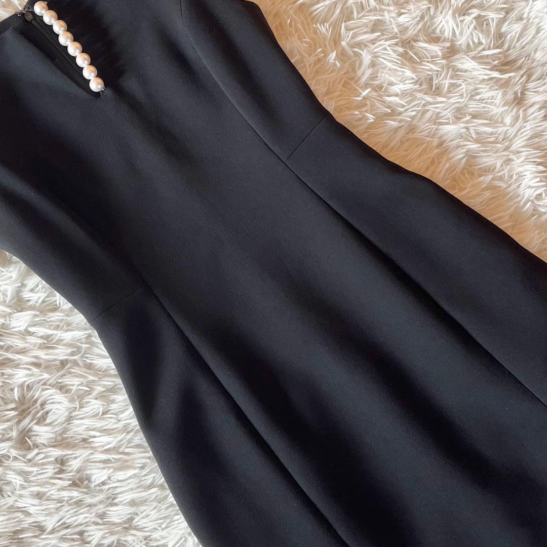 美品✨ ヨーコチャン パール Aライン ワンピース ドレス ブラック 38