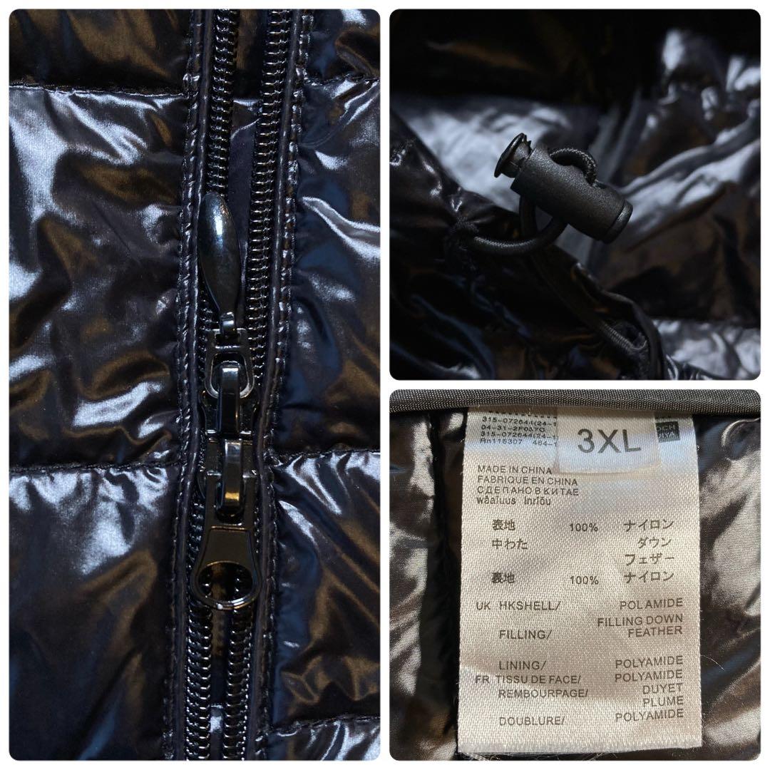 極美品 ユニクロ ウルトラライトダウン パーカー 限定 3XL 黒 ブラック