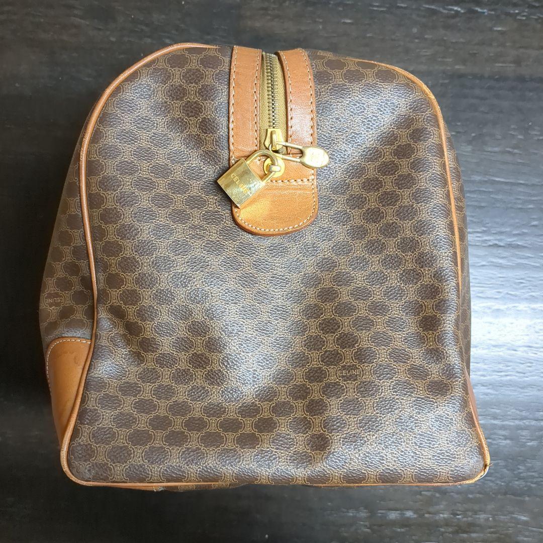 CELINE セリーヌ マカダム柄 ボストンバッグ M14 鍵付き