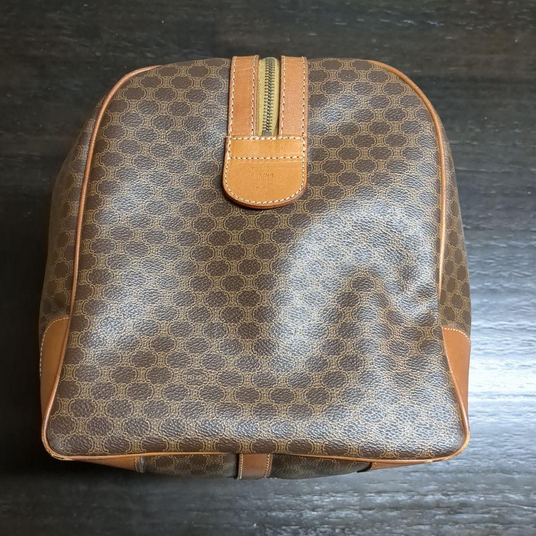 CELINE セリーヌ マカダム柄 ボストンバッグ M14 鍵付き