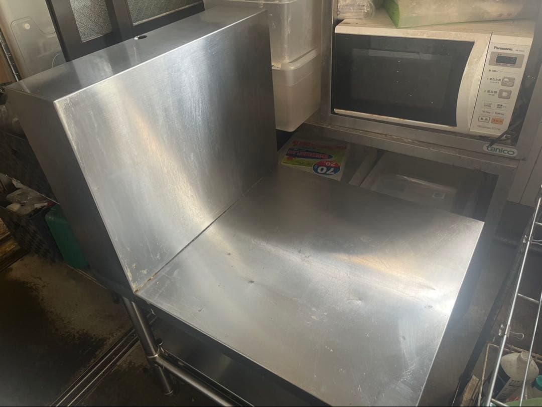 送料込　作業台　ステンレス　スープ用　バックガード付　コンロ台　ラーメン