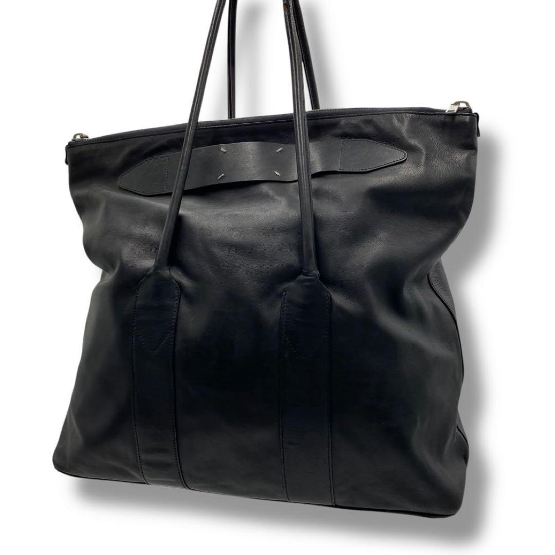 良品 マルジェラ レザー トートバッグ バッグ 大容量 レディース ブラック