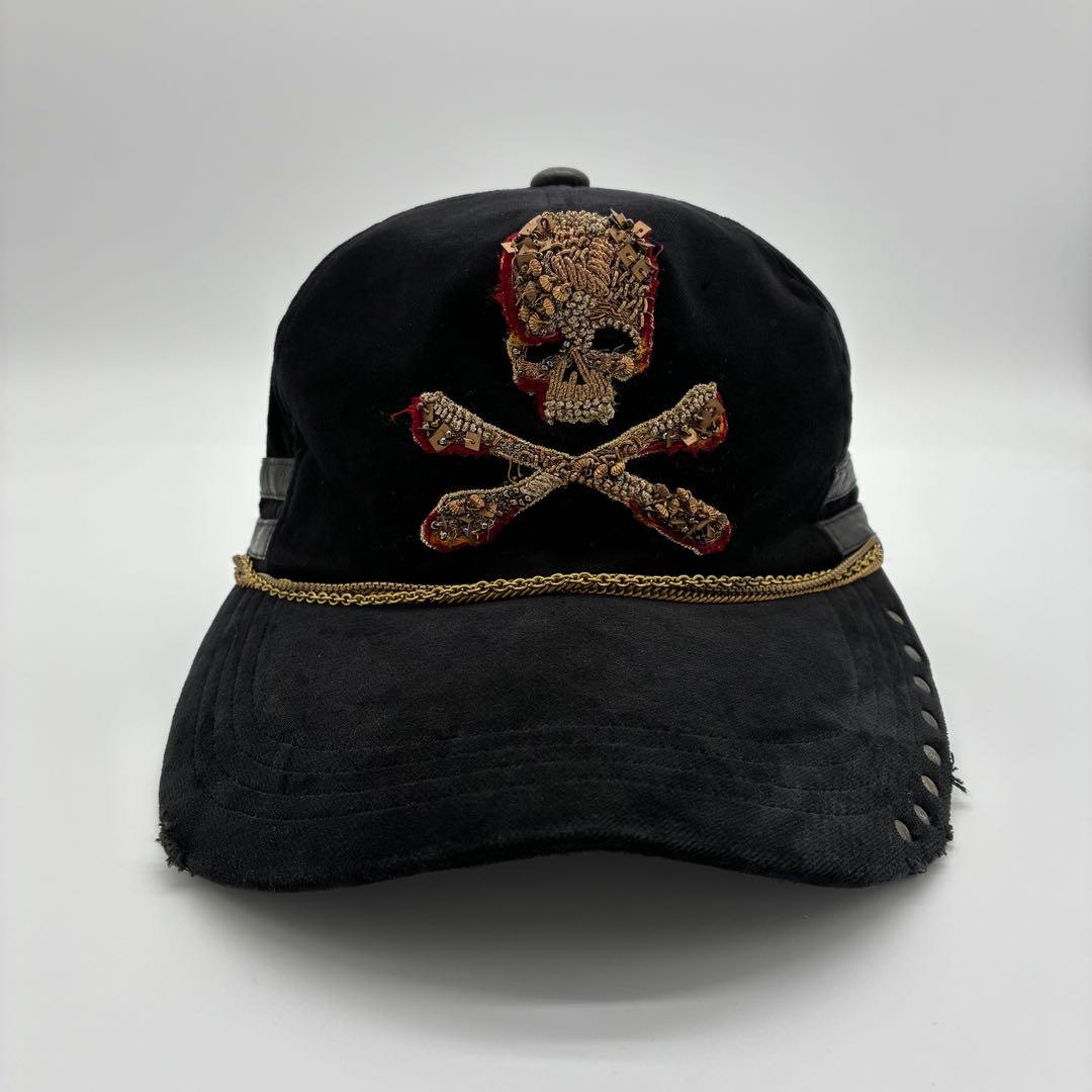帽子 Special! 00s Roen Velour Skull Chain Cap