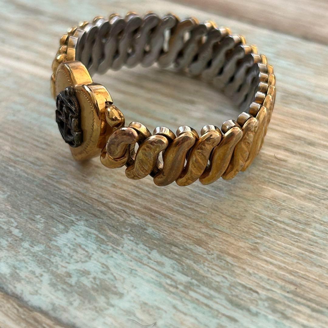 40s US NAVY スウィートハートジュエリー 蛇腹ブレスレット 金張り