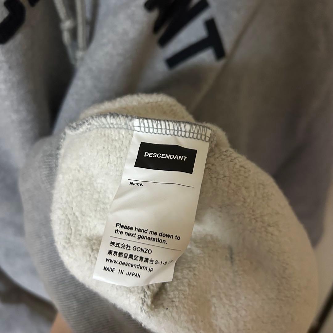 DESCENDANT ディセンダント パーカー　フーディ　グレー