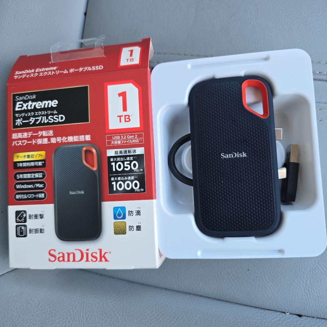 M*様 SanDisk Extreme ポータブルSSD 1TB 1050MB