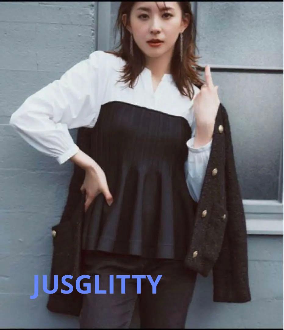 新品⭐︎ジャスグリッティー シャツレイヤードライクニット　ペプラム長袖