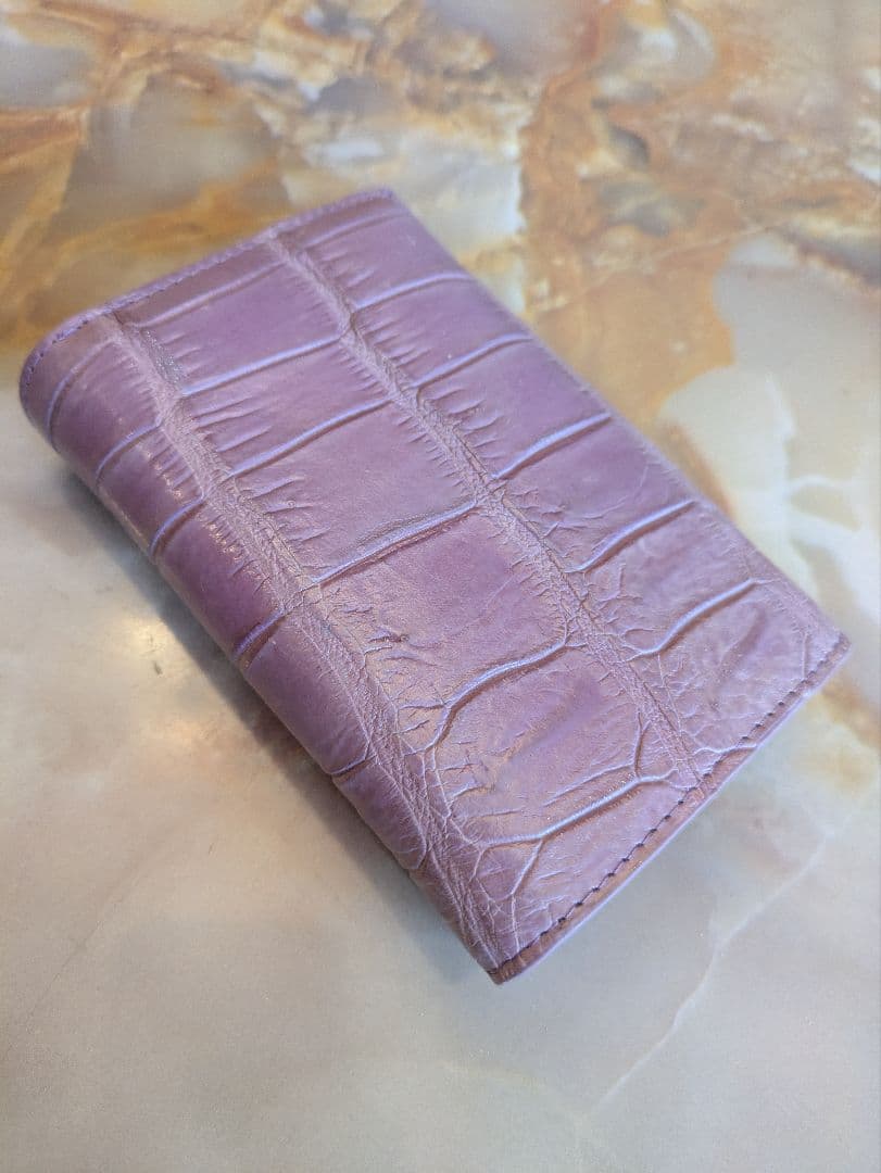 淡紫の園　最高級マットクロコダイルミドルウォレット　希少ラベンダー　未使用品