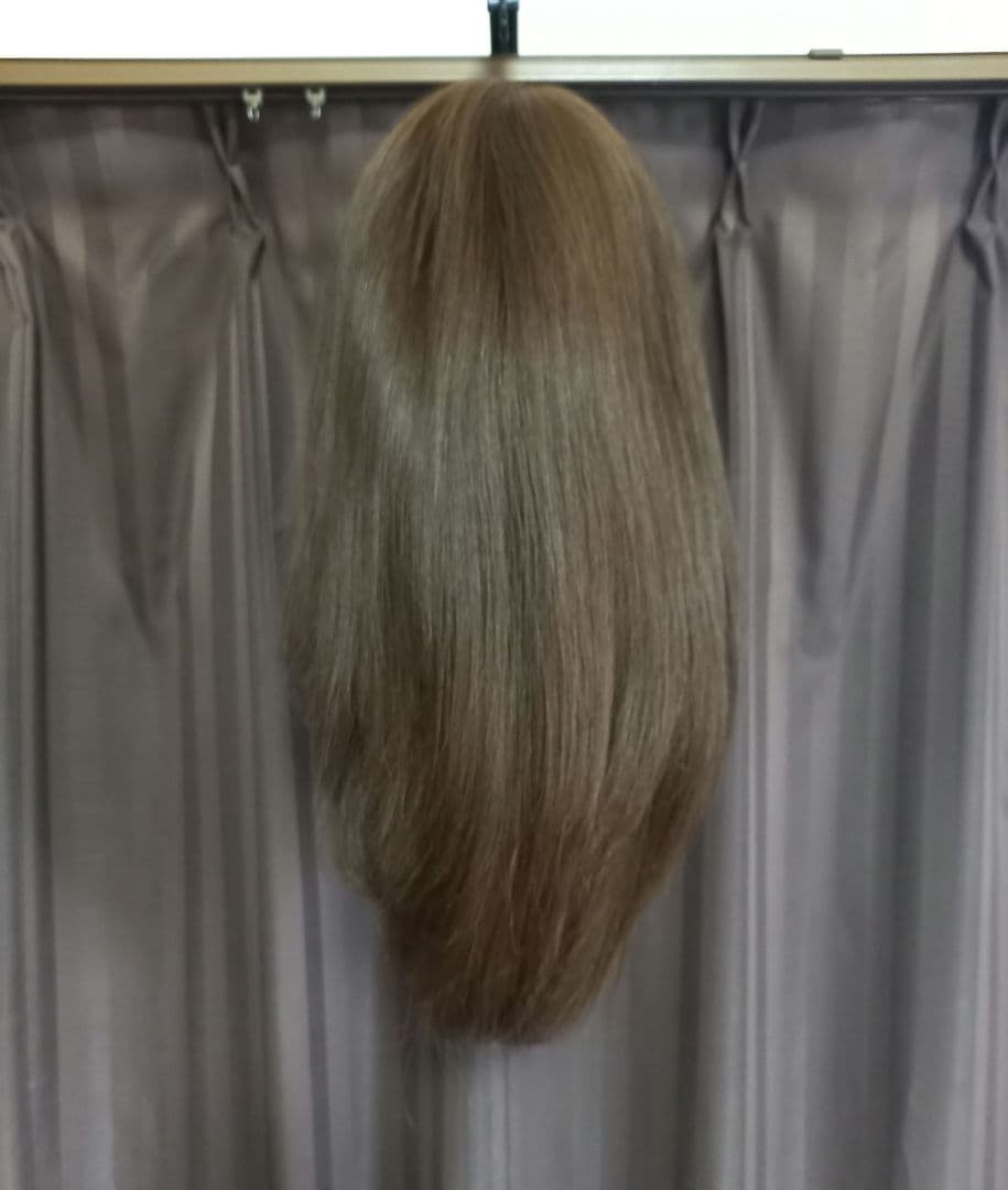 百合子ウィッグ レミー人毛 アッシュブラウン フルウィッグ　お値下げ