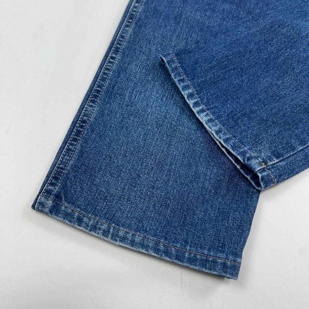 P78 美品 L フェンディ ロゴボタン デニムパンツ インディゴ レディース