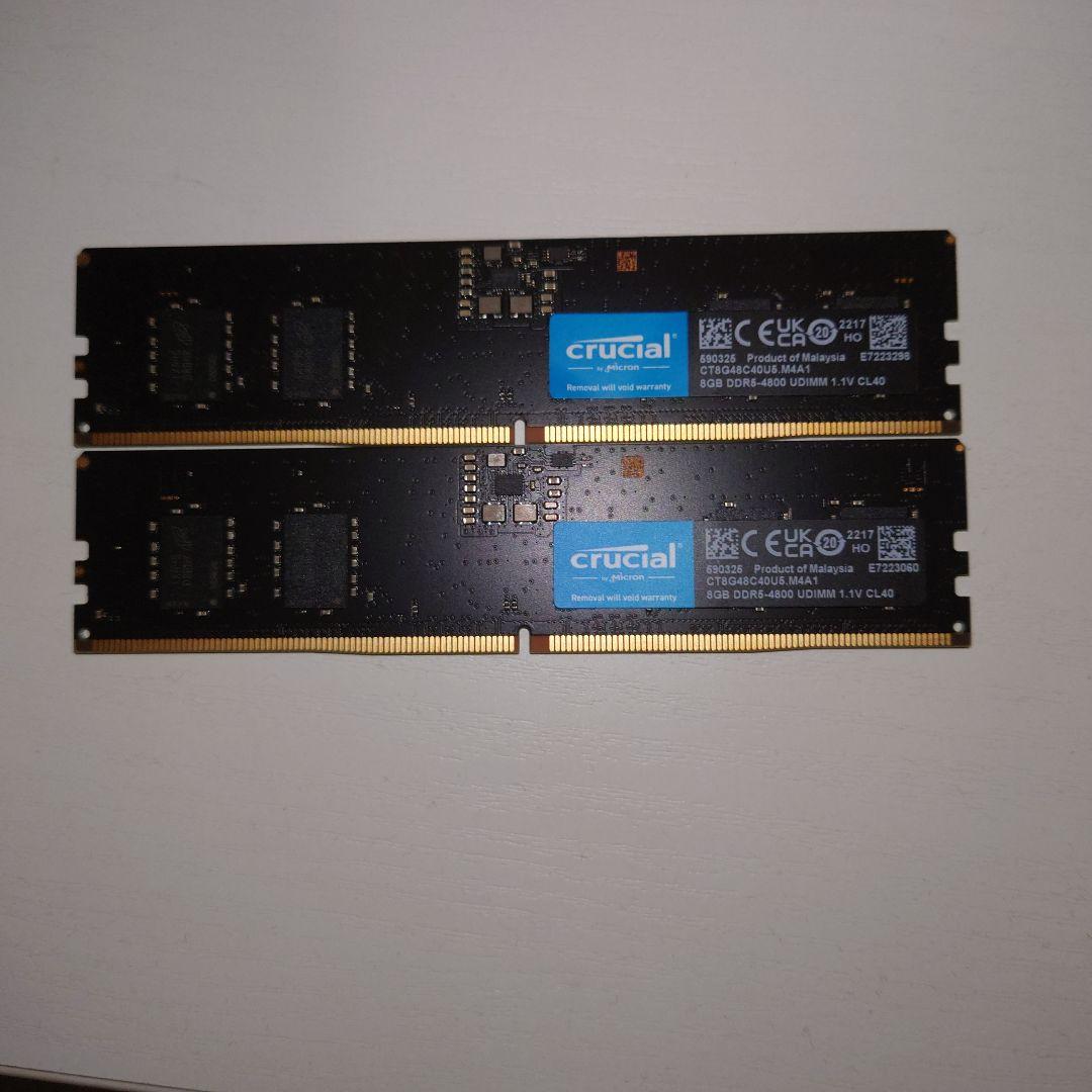 メモリー Crucial DDR5-4800 8GBx2 CT8G48C40U5