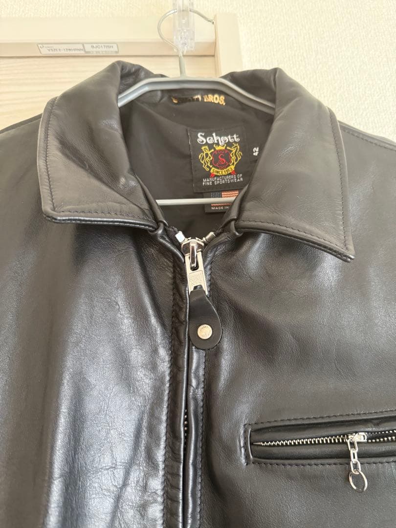 ショット　革ジャン　牛革　美品　42