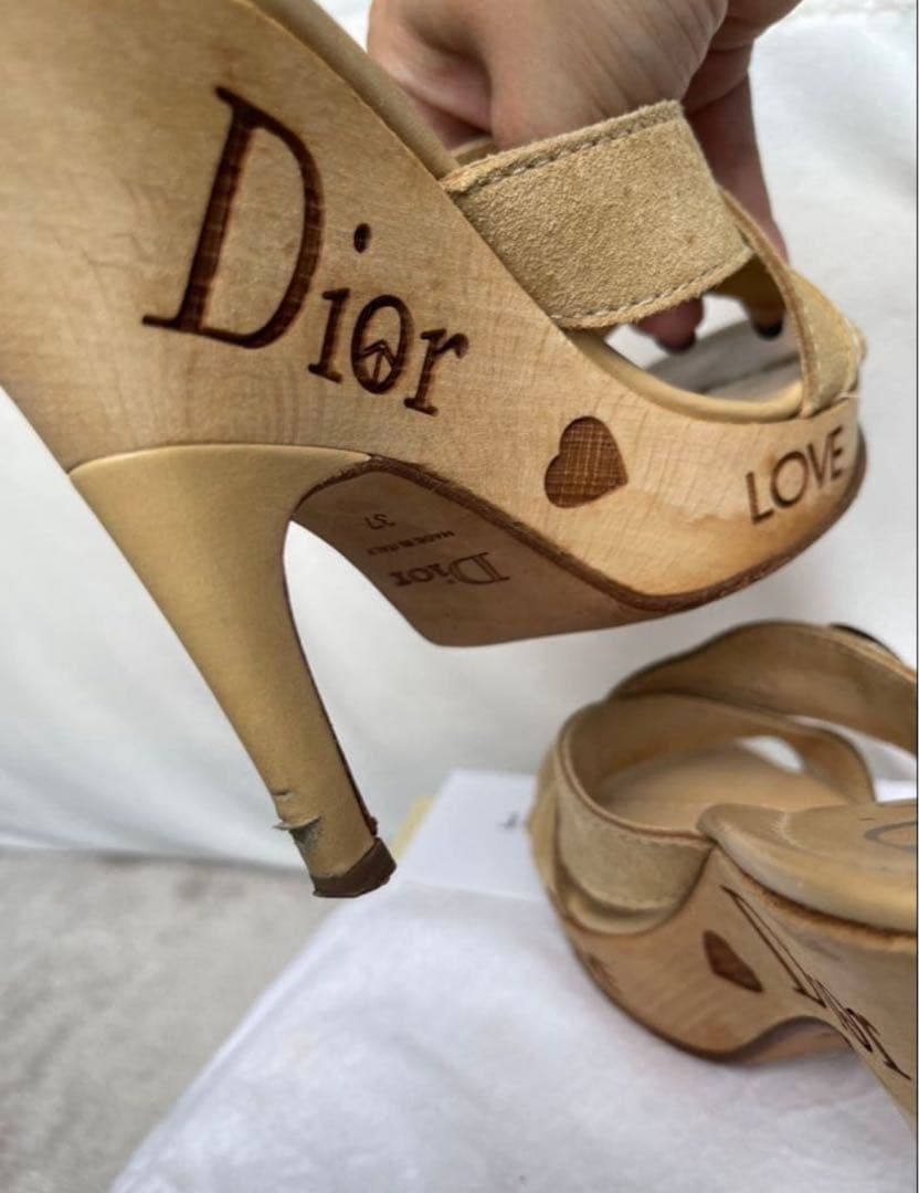 m*い様 Dior ベージュ ハイヒールサンダル 保証カード付き