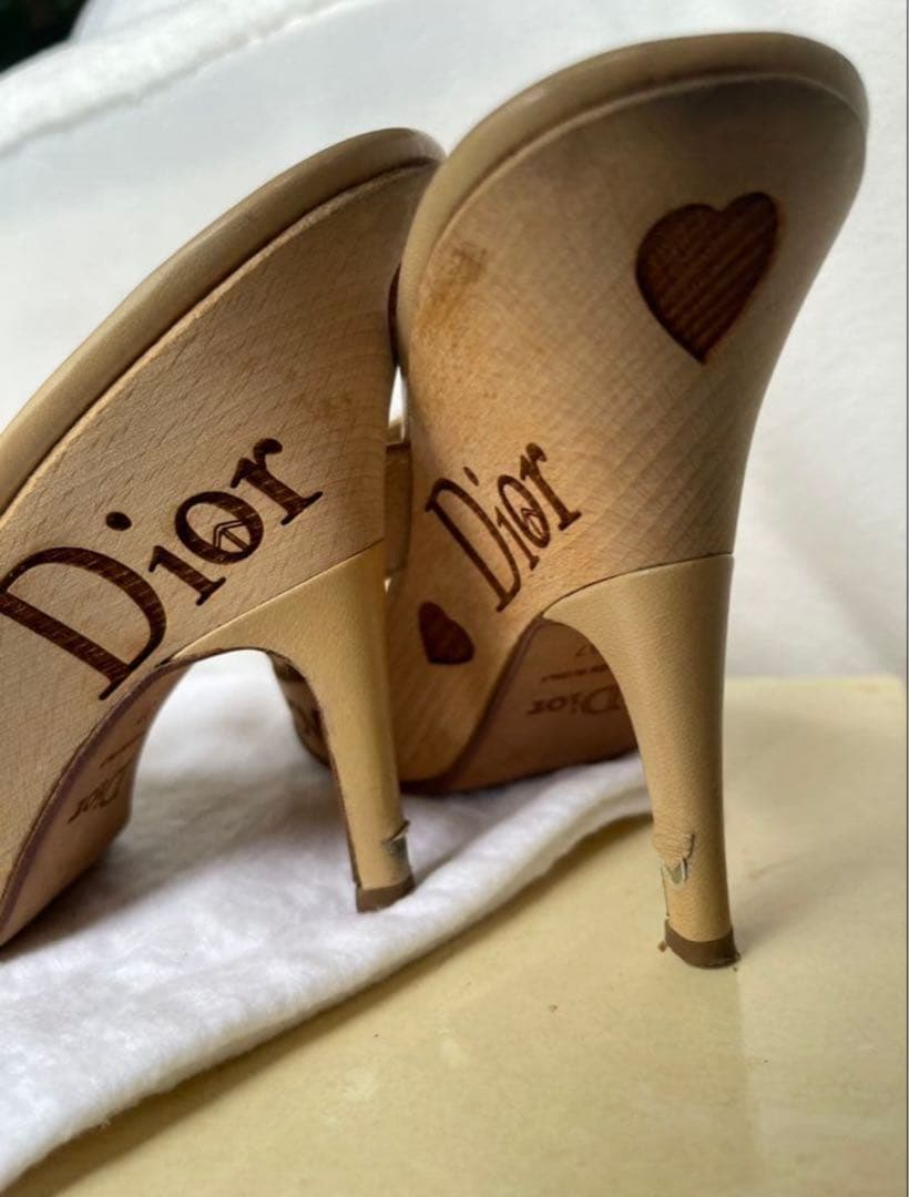 m*い様 Dior ベージュ ハイヒールサンダル 保証カード付き