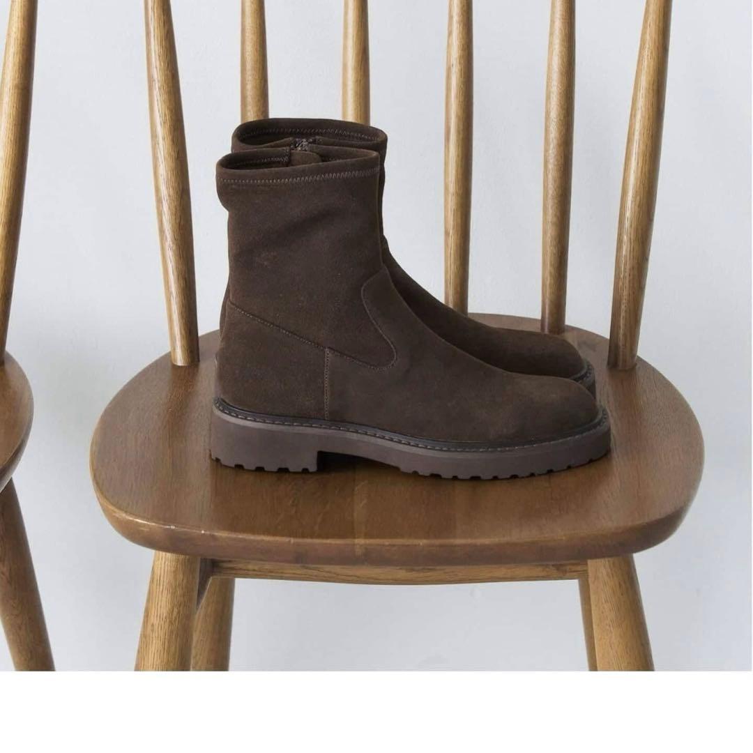 新品未使用ルタロン3.5㎝トラックソールフィットショートブーツMブラウン