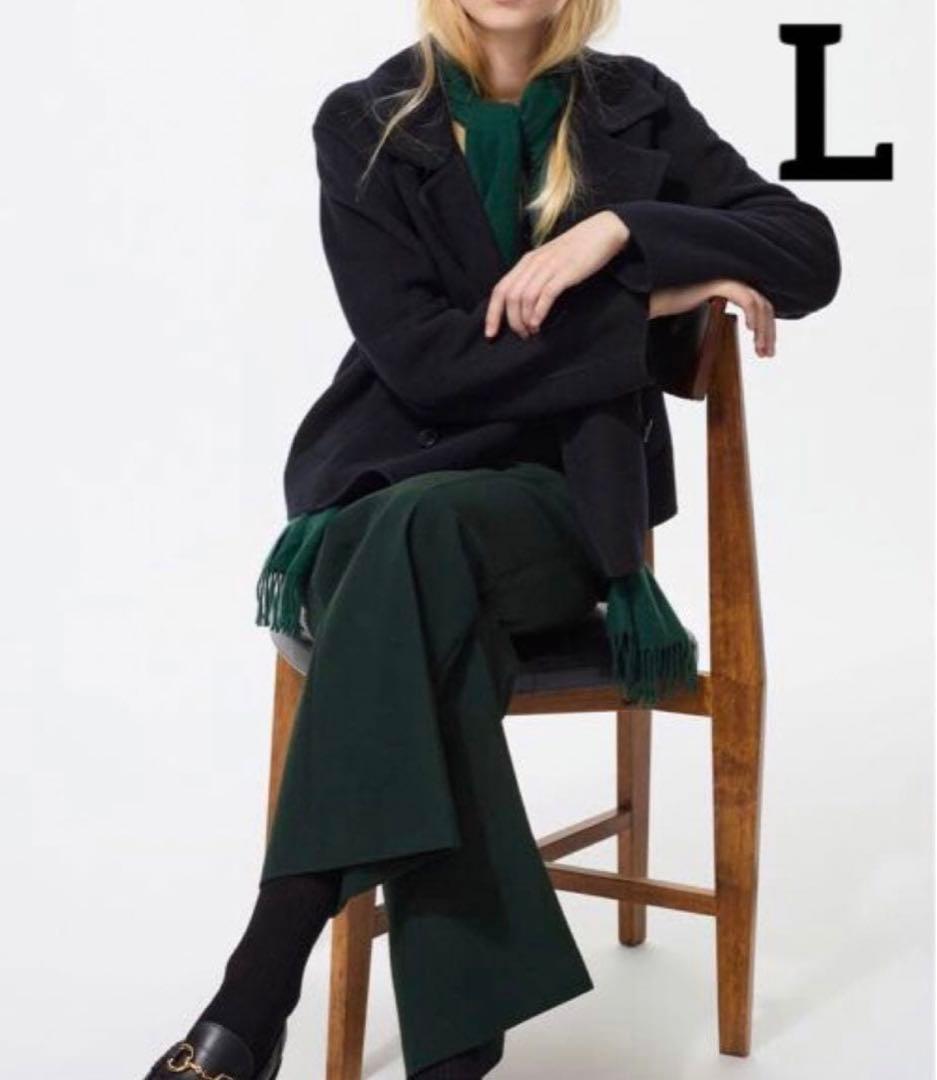 新品未使用　UNIQLO ダブルフェイスショートコートリラックスフィット　L