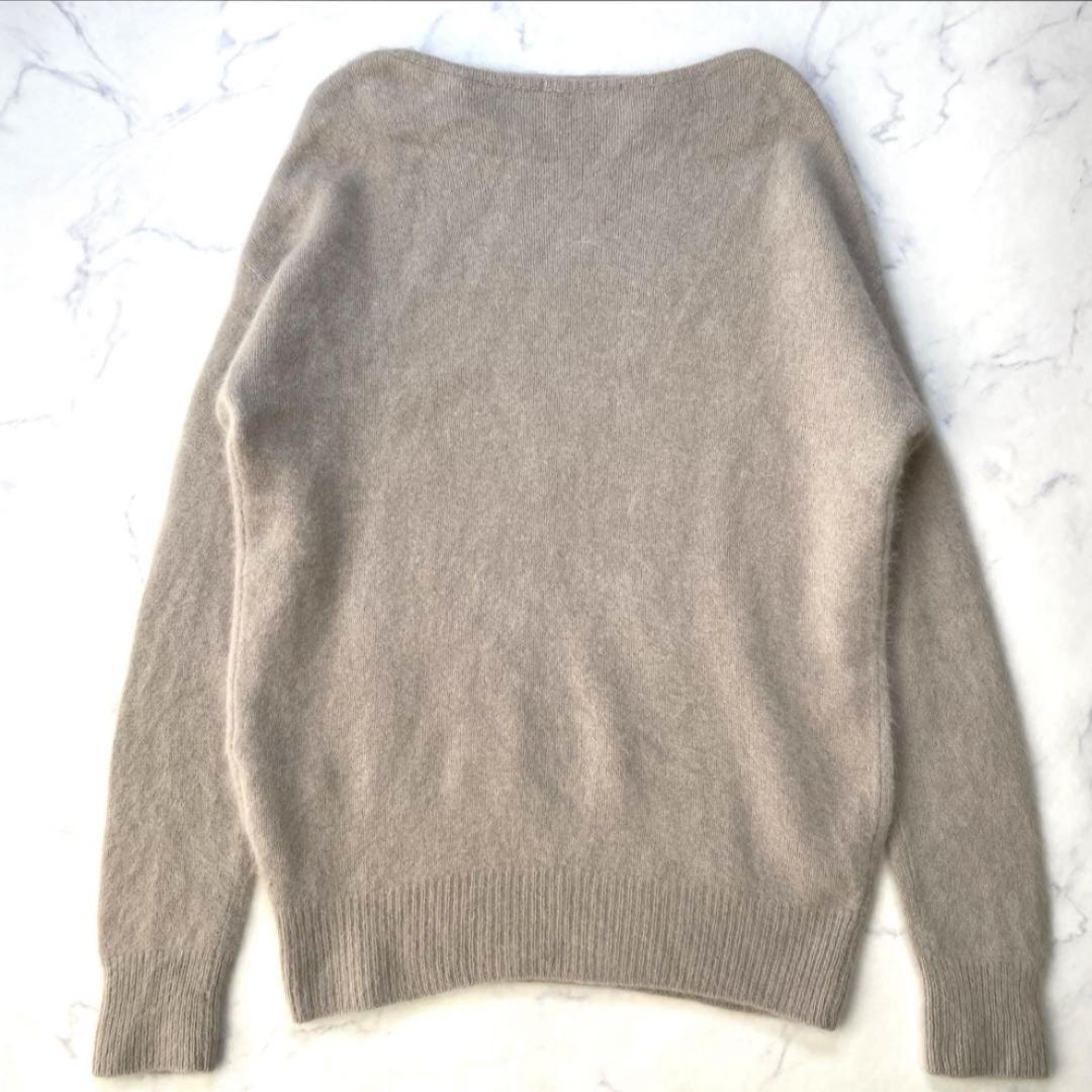 Demi-Luxe BEAMS フラッフィ ボートネックニット ベージュ F