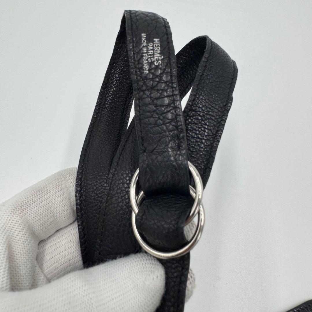 HERMES エルメス ドゴン トゴ レザー ボディバッグ ウエストバッグ 黒