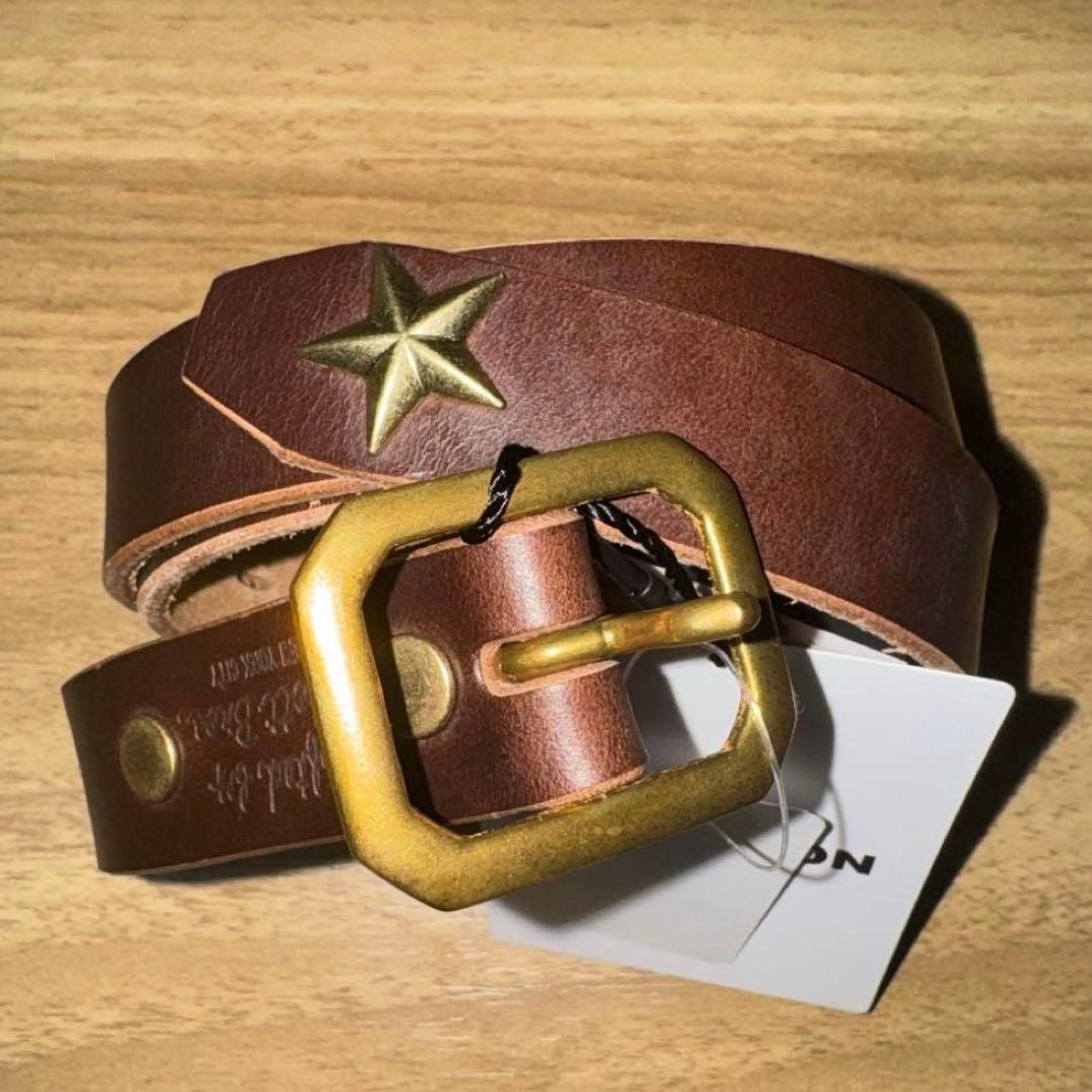 shott ブラウンレザー ベルト 34インチ