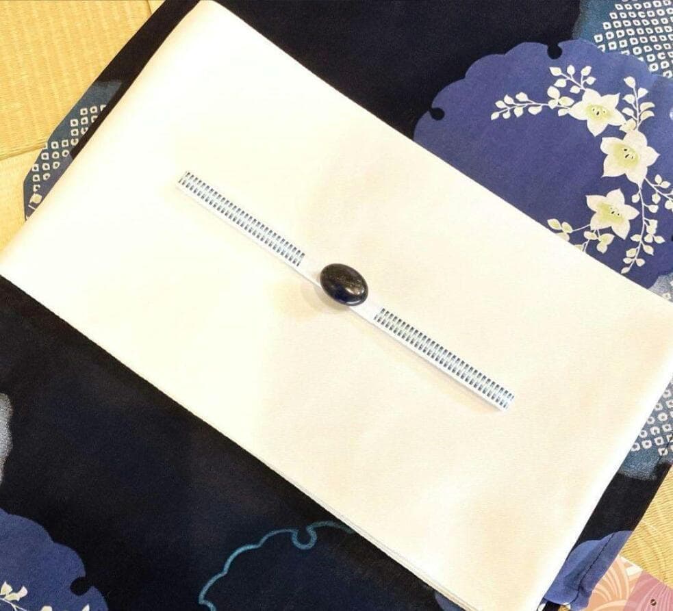 白無地系半幅帯+お任せ帯締め+お任せ帯留め+お任せ下駄つき◆◆古典青紺の桔梗浴衣