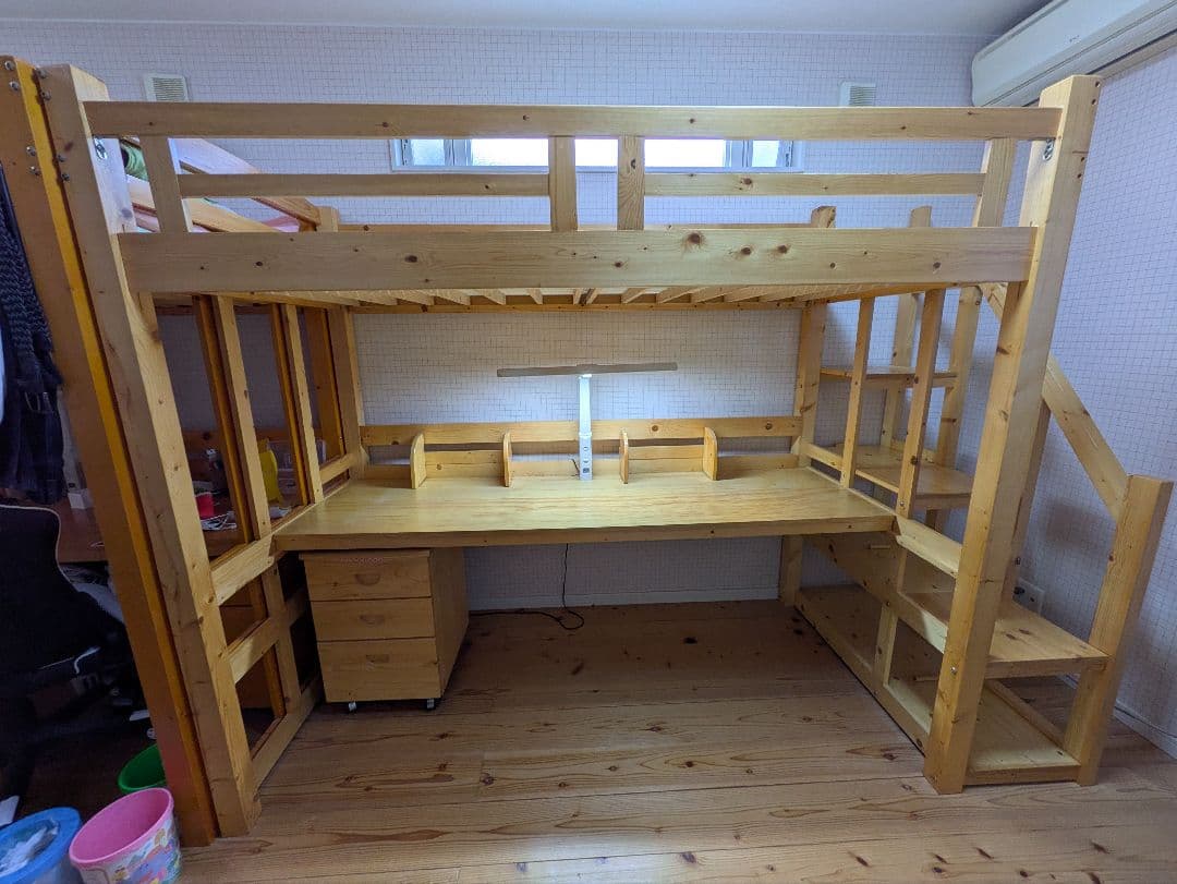 木製ロフトベッド デスク付き（引き取り限定）