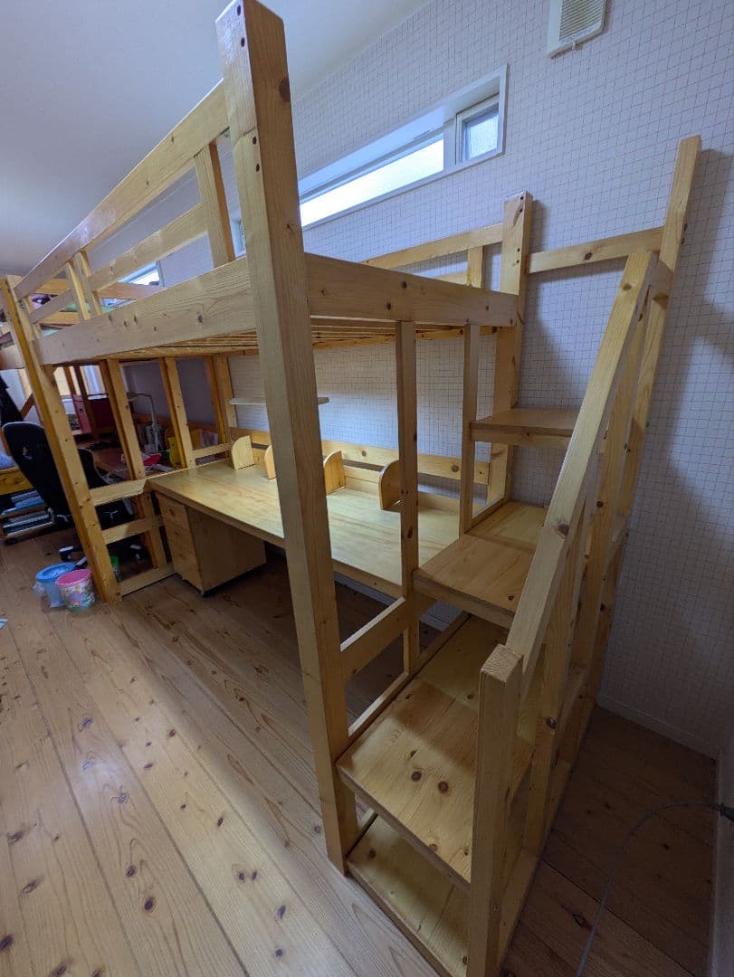 木製ロフトベッド デスク付き（引き取り限定）