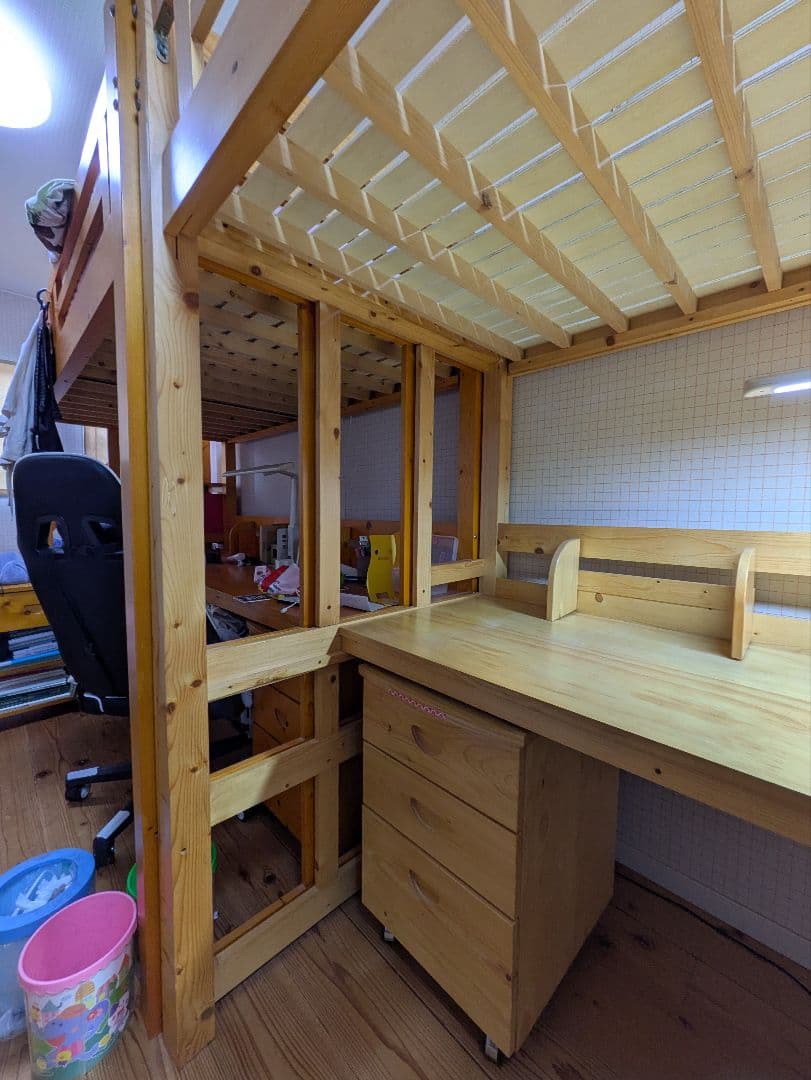木製ロフトベッド デスク付き（引き取り限定）