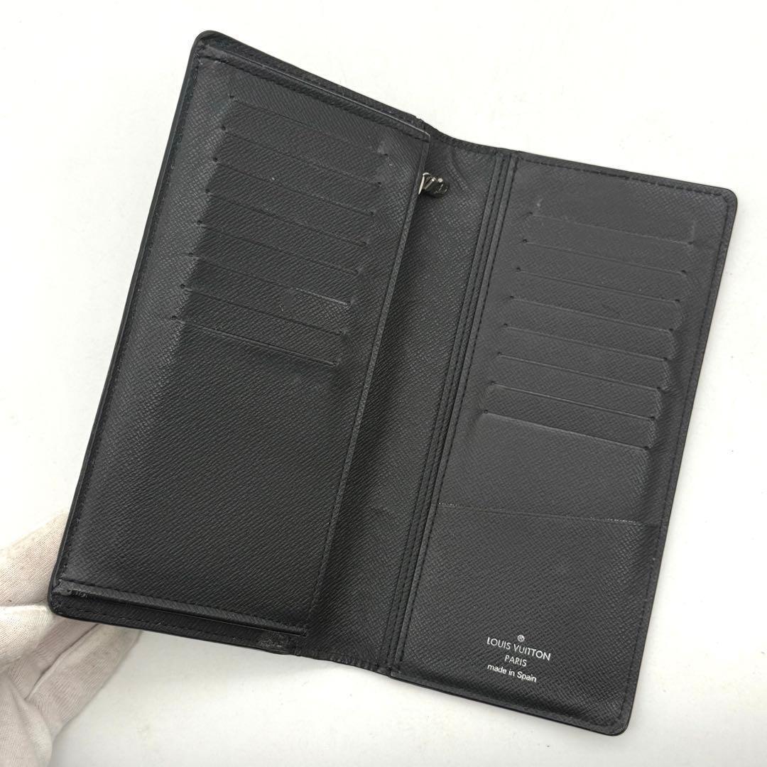【美品】ルイヴィトン ポルトフォイユ ブラザ ノワール 黒 長財布 エピ