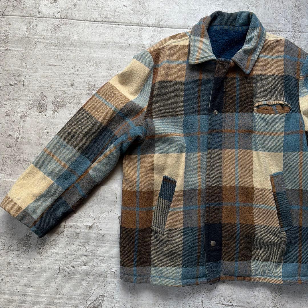 60s Vintage ウールジャケット　チェック　L相当
