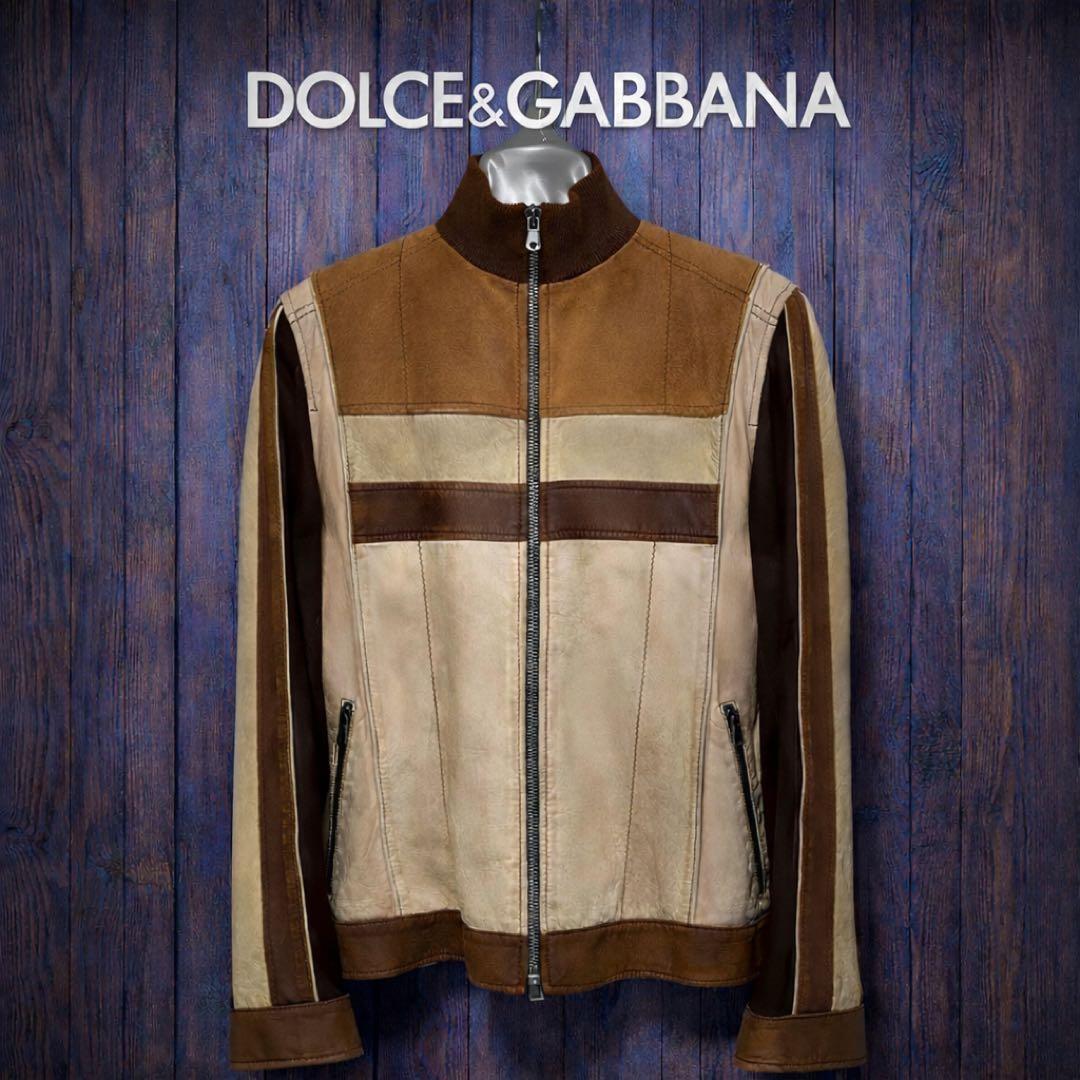 希少 DOLCE&GABBANA ドルチェ&ガッバーナ レザージャケット 50