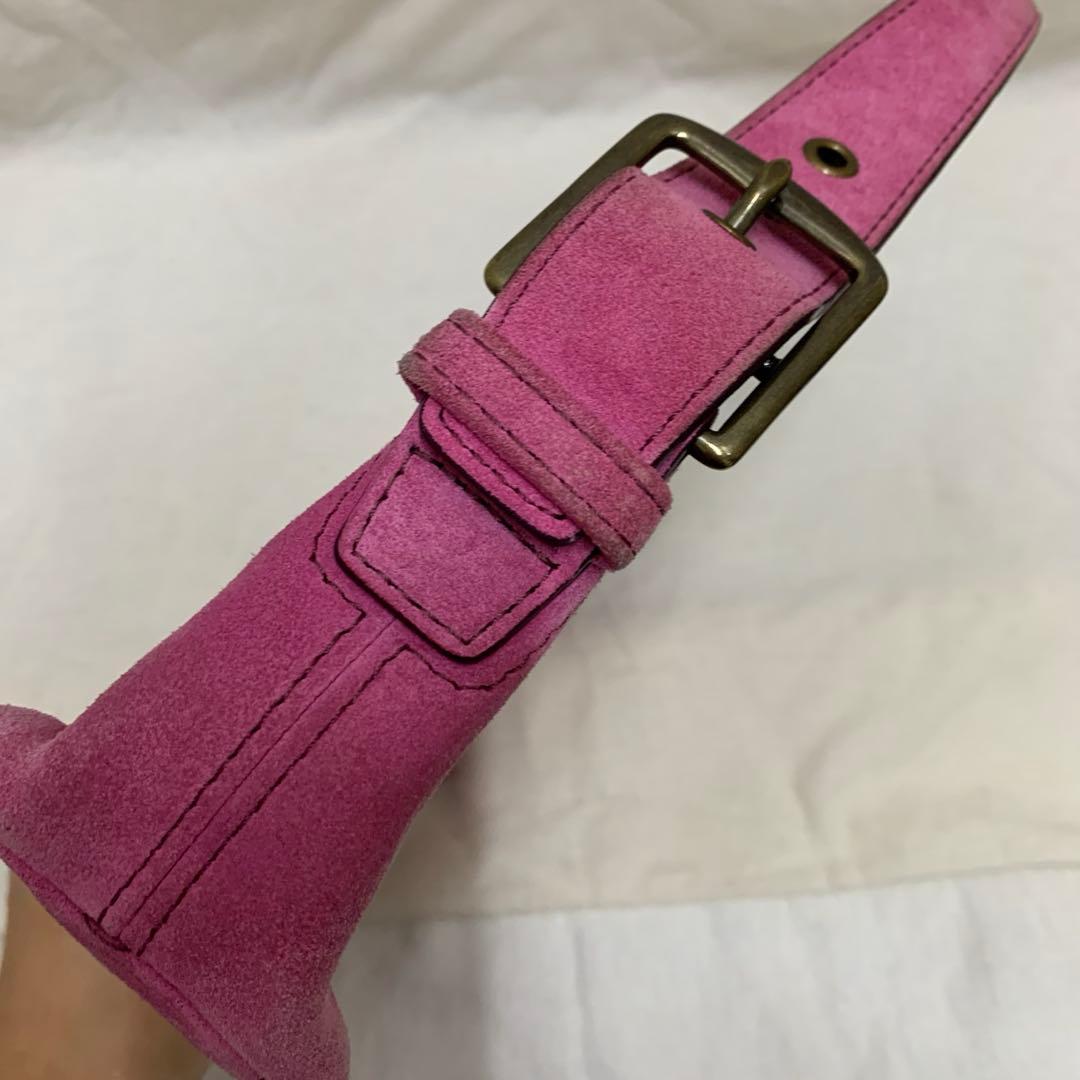 COACH コーチ　ハンドバッグ　スエード　ピンク　E04S-7470