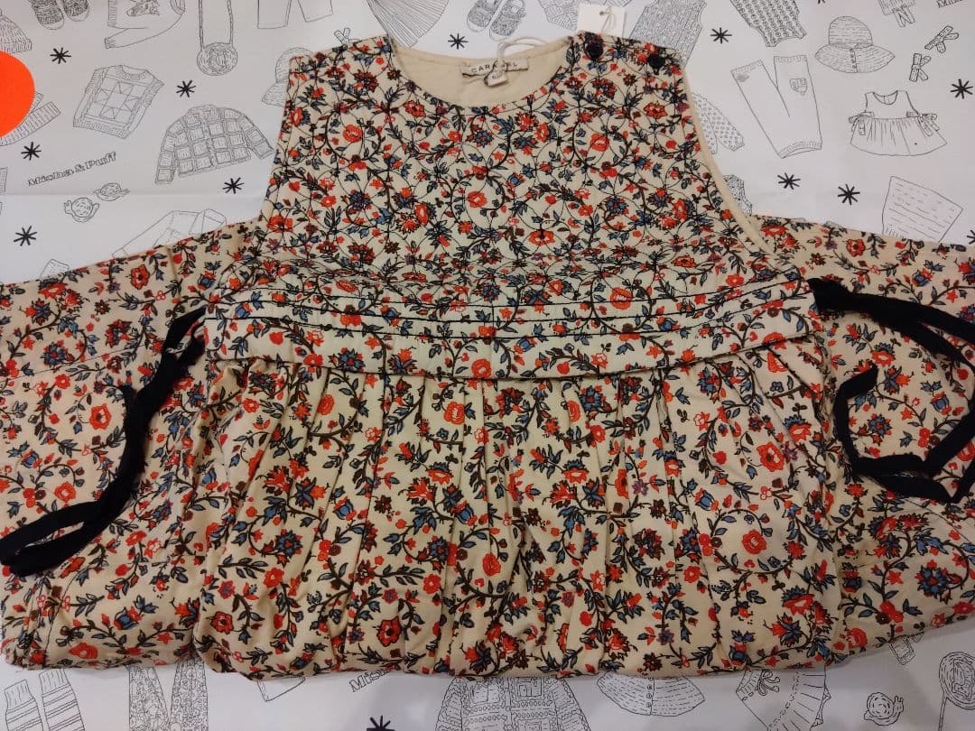 【CARAMEL】COLIMA GIRL DRESS CREAM FLORAL
