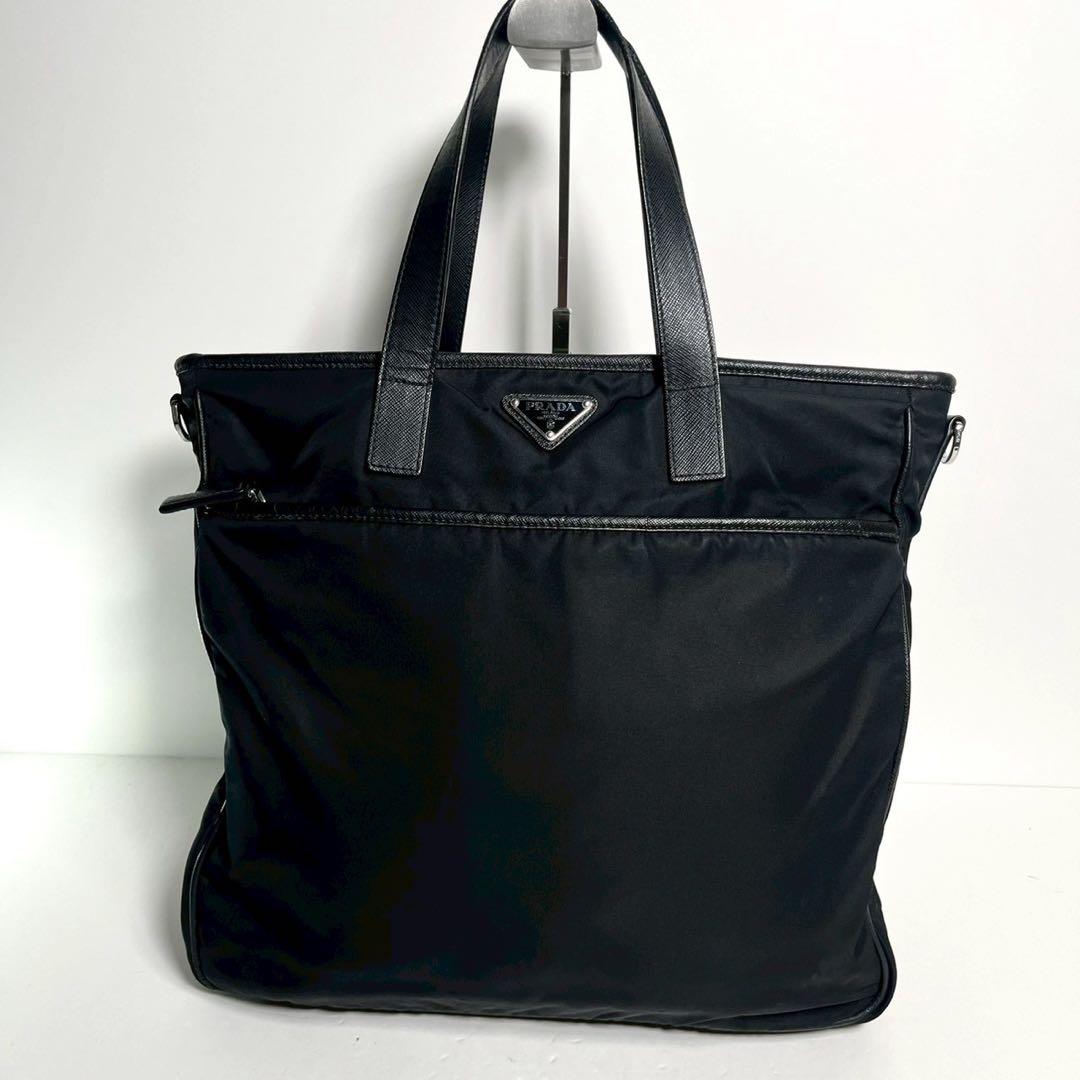 【近年モデル・美品✨】プラダ トートバッグ 2way 三角ロゴ ナイロン レザー