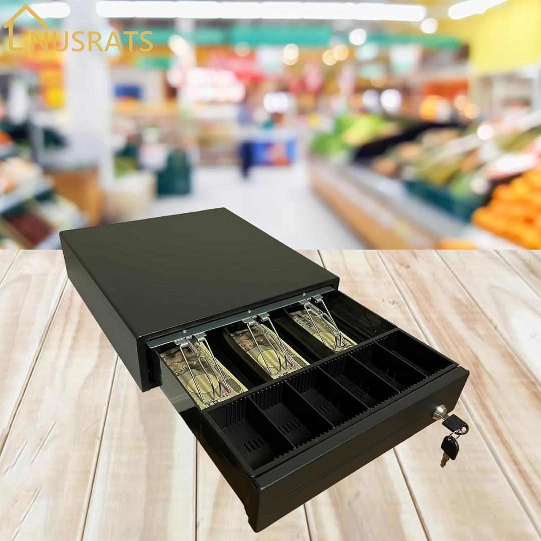 ２個セット未使用 NUSRATS 自動＆手動兼用 キャッシュドロア 黒 小型