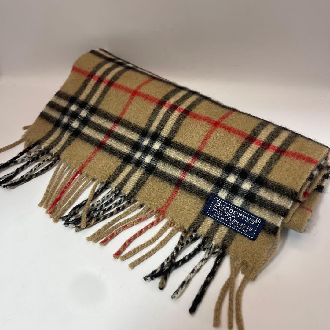 【極美品】バーバリー ノバチェック カシミア カシミヤ マフラー ストール