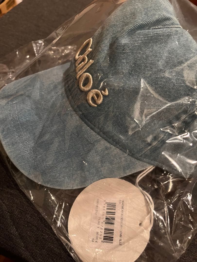 Chloe デニム　ロゴ刺繍キャップ　新品　未使用　タグ付