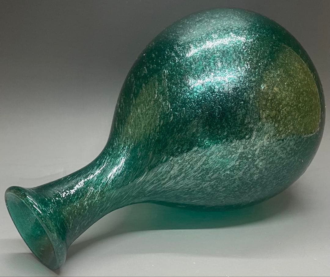 倉敷ガラス　小谷真三　吹きガラス　特大25cm 飾り瓶　花瓶　 b7993